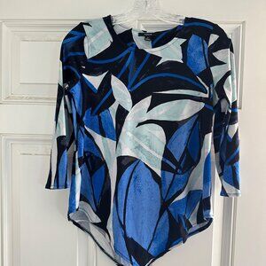 Alfani Women’s Pull On Polyester Spandex Blouse Blue Size S